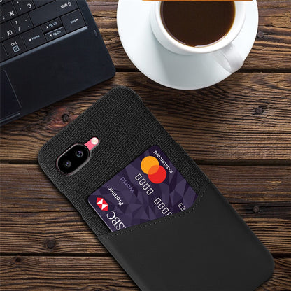 PU Leather Cloth Texture Hard PC Case with Card Slot - For Google Pixel 9a