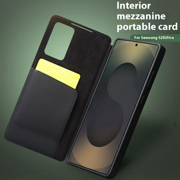 Qialino View Window Genuine Cow Leather Wallet Case - For Samsung Galaxy S25 Ultra