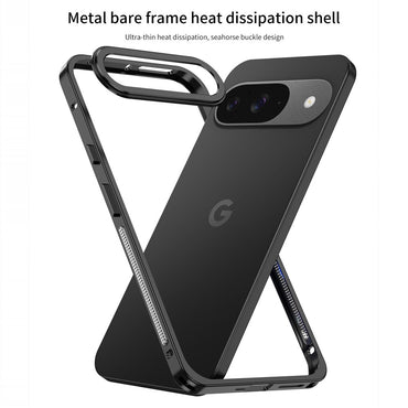 Metal Frame Bumper Case with Lens Protector - For Google Pixel 9 / 9 Pro