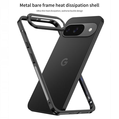 Metal Frame Bumper Case with Lens Protector - For Google Pixel 9 / 9 Pro