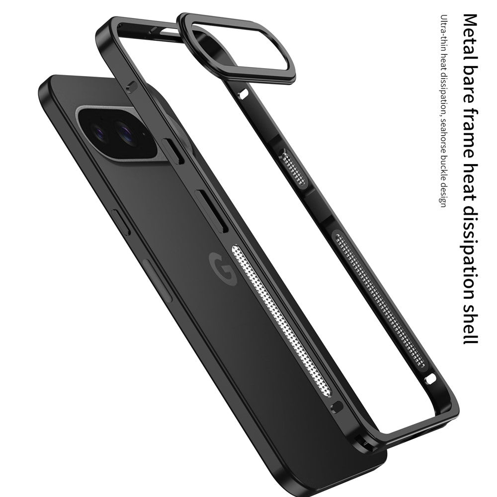 Metal Frame Bumper Case with Lens Protector - For Google Pixel 9 / 9 Pro