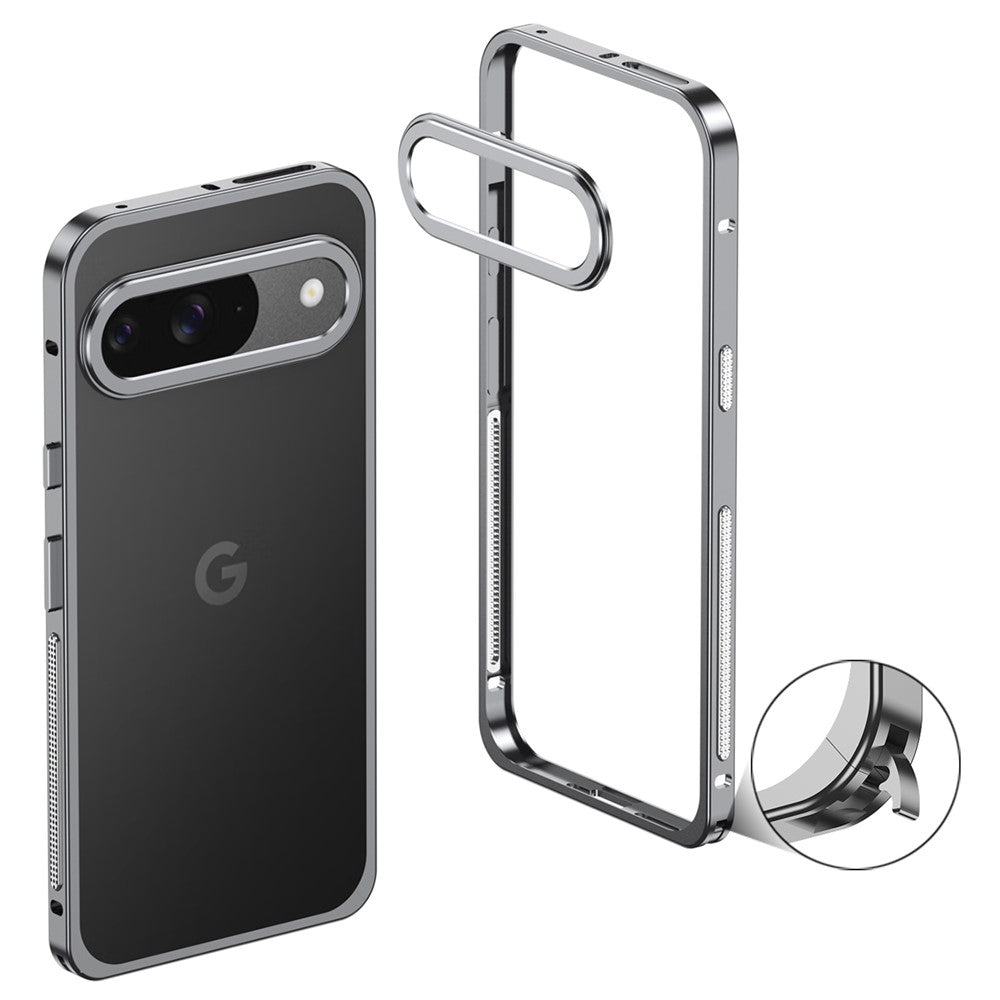 Metal Frame Bumper Case with Lens Protector - For Google Pixel 9 / 9 Pro