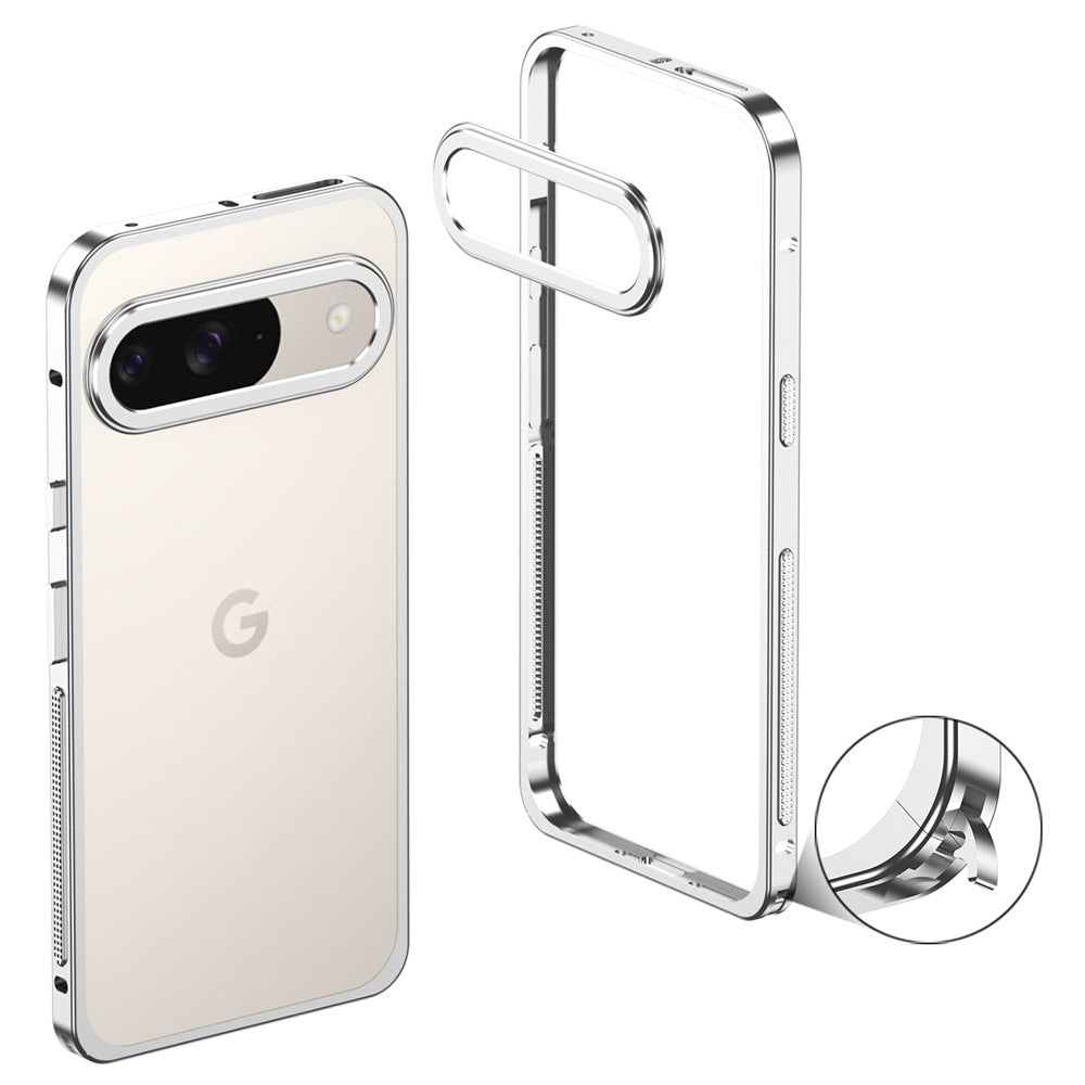 Metal Frame Bumper Case with Lens Protector - For Google Pixel 9 / 9 Pro
