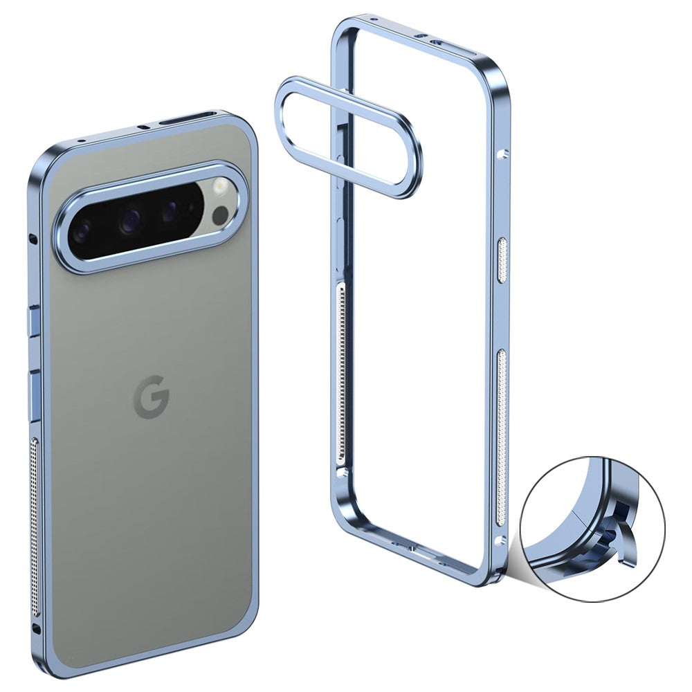 Metal Frame Bumper Case with Lens Protector - For Google Pixel 9 Pro XL