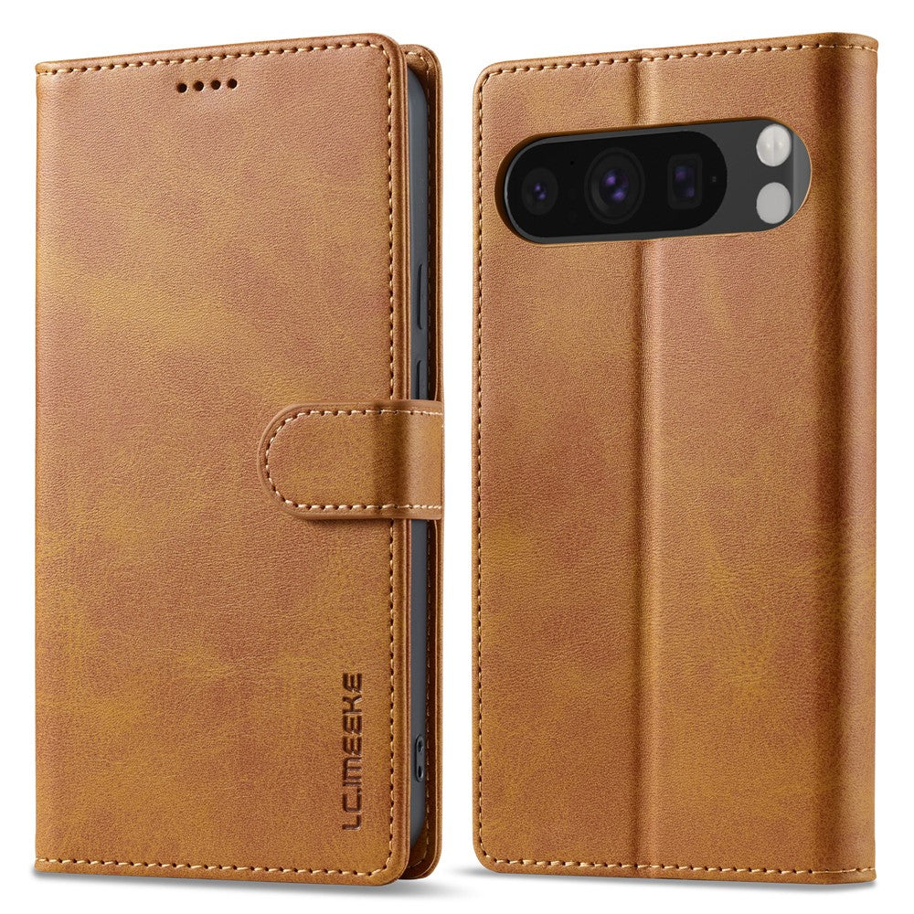 LC.IMEEKE Calf Texture PU Leather Wallet Case - For Google Pixel 10 Pro / 10 / 9 Pro / 9