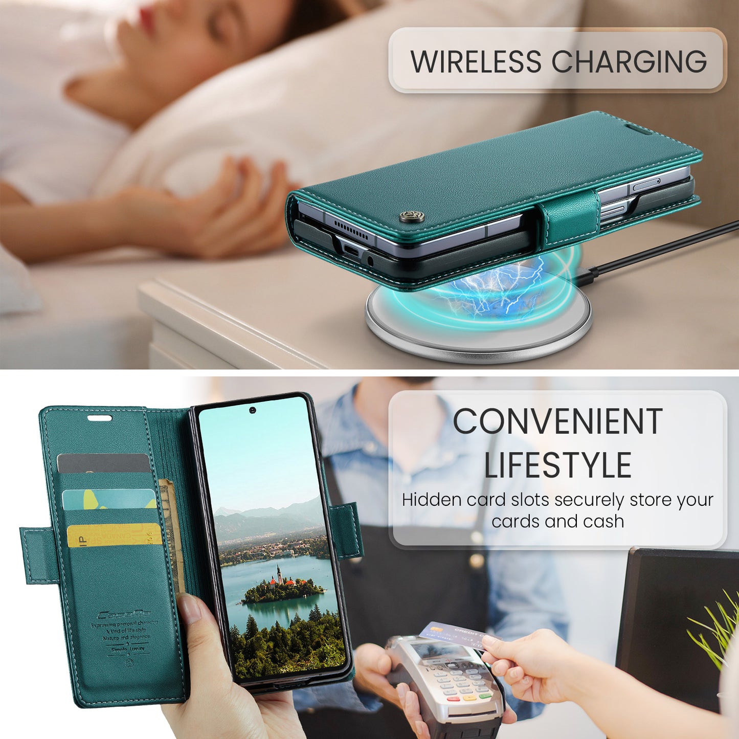 CaseMe 023 Series RFID Blocking PU Leather Wallet Case - For Samsung Galaxy Z Fold7