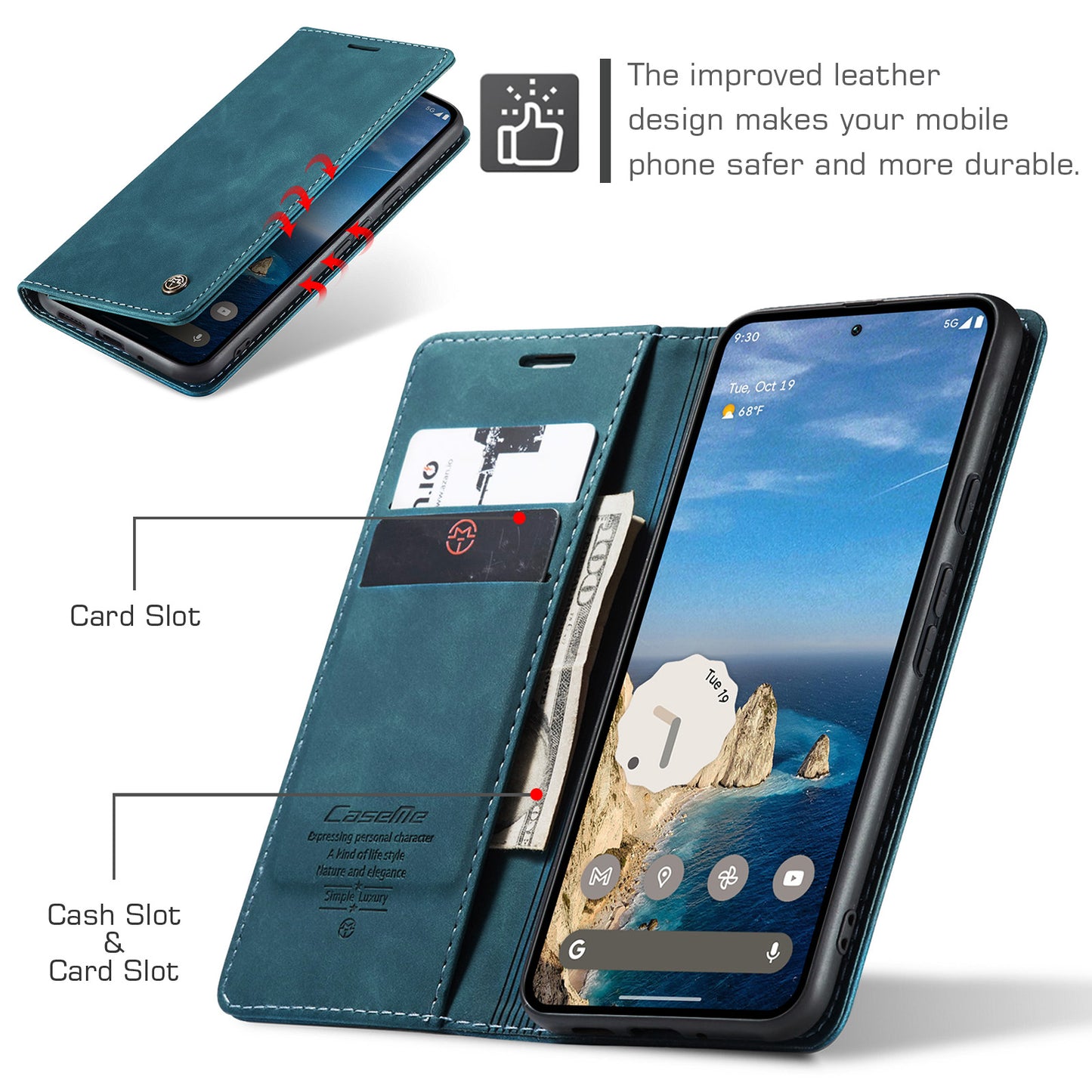 CaseMe 013 Series PU Leather Wallet Case - For Google Pixel 10 Pro / 10