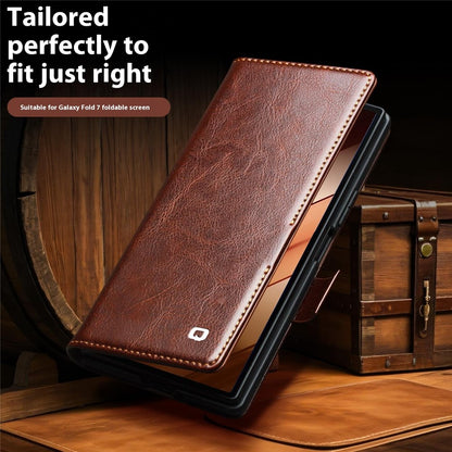 Qialino Genuine Cow Leather Wallet Case - For Samsung Galaxy Z Fold7