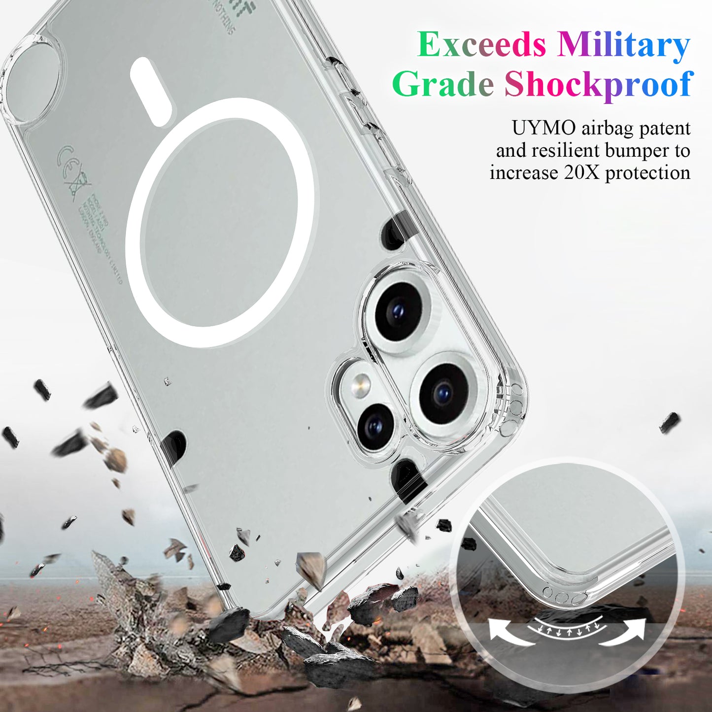 TPU + Acrylic Clear Case Compatible with MagSafe - For Nothing CMF Phone 2 Pro