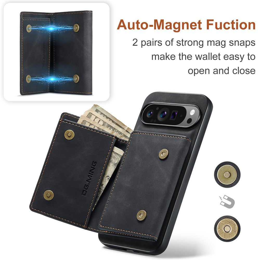 DG.MING M1 Series PU Leather Case with Detachable Wallet - For Google Pixel 10 Pro XL
