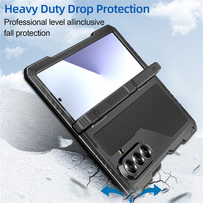 Aluminium Alloy + Silicone Kickstand Case with PET Screen Film - For Samsung Galaxy Z Fold7