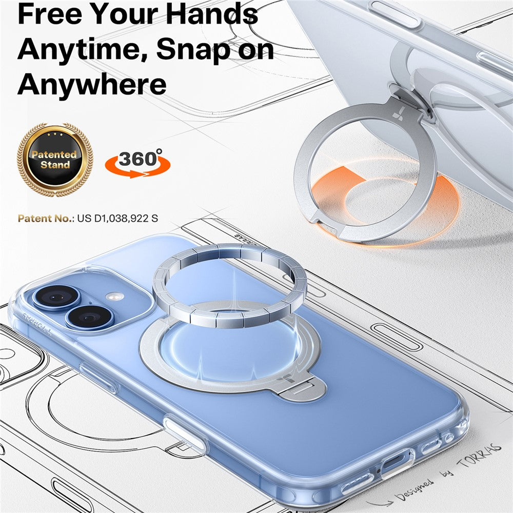 TORRAS Ostand Q3 Spin Series Case Compatible with MagSafe PC+TPU Case - For iPhone 17
