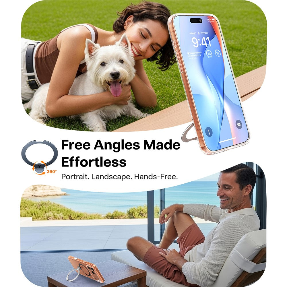 TORRAS Ostand Q3 Spin Series Case Compatible with MagSafe PC+TPU Case - For iPhone 17 Pro