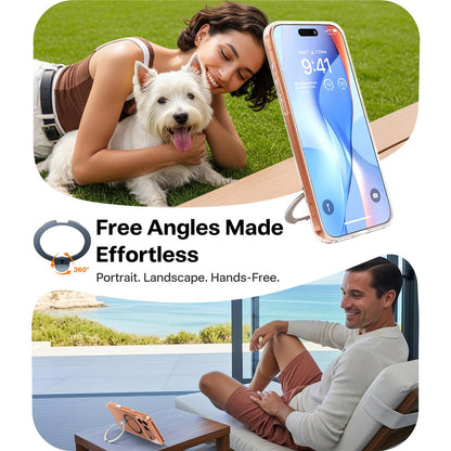 TORRAS Ostand Q3 Spin Series Case Compatible with MagSafe PC+TPU Case - For iPhone 17 Pro