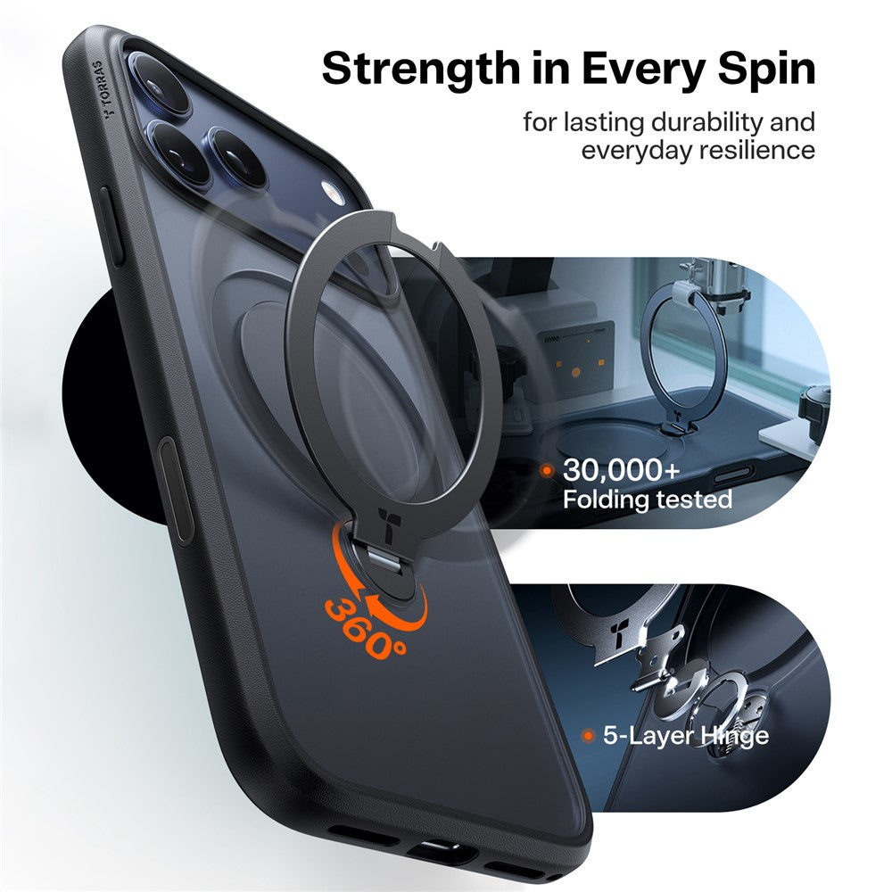 TORRAS Ostand Q3 Spin Series Case Compatible with MagSafe PC+TPU Case - For iPhone 17 Pro Max
