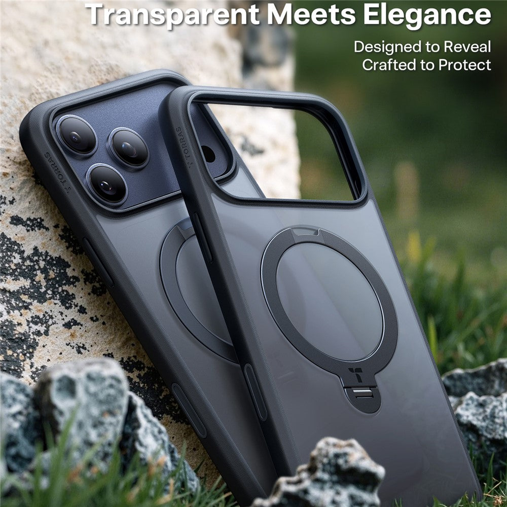 TORRAS Ostand Q3 Spin Series Case Compatible with MagSafe PC+TPU Case - For iPhone 17 Pro Max