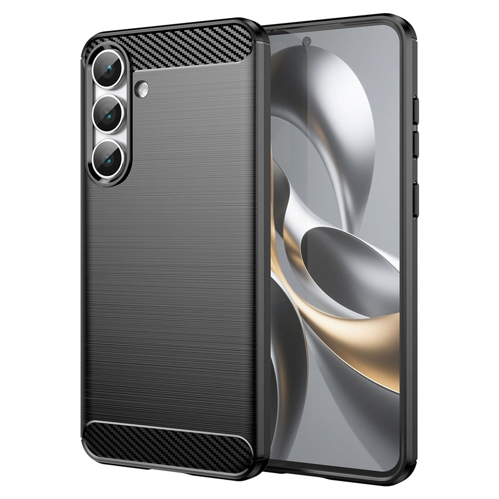 Carbon Fiber Texture Brushed Protective Phone Cover - For Samsung Galaxy S25 FE