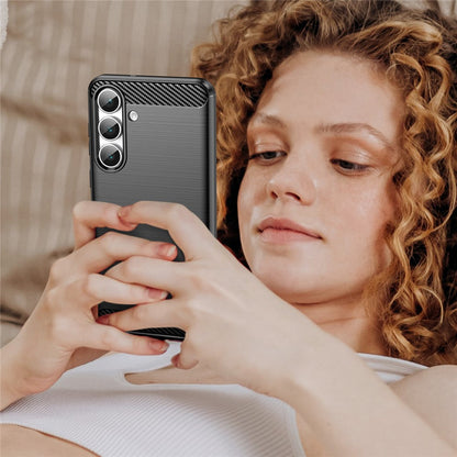 Carbon Fiber Texture Brushed Protective Phone Cover - For Samsung Galaxy S25 FE