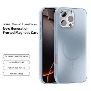 ABEEL Magnetic Case TPU PC Cooling Matte Phone Back Cover with Lens Film - For iPhone 16 Pro