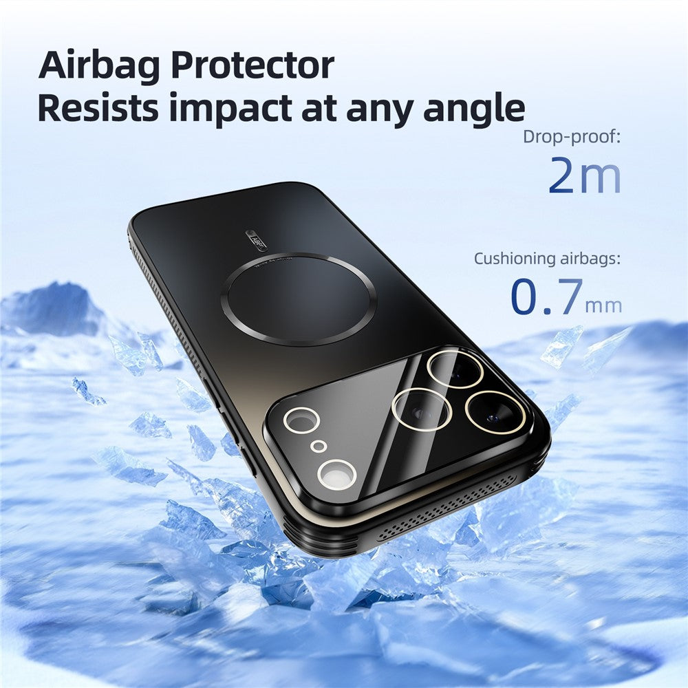 ABEEL Magnetic Case TPU PC Cooling Matte Phone Back Cover with Lens Film - For iPhone 16 Pro
