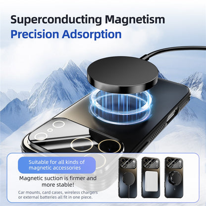 ABEEL Magnetic Case TPU PC Cooling Matte Phone Back Cover with Lens Film - For iPhone 16 Pro