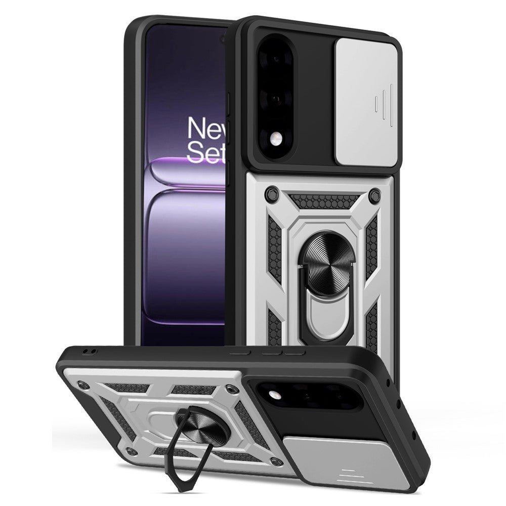 PC + TPU Case with Slide Camera Lid Kickstand Phone Cover - For OnePlus Nord 5