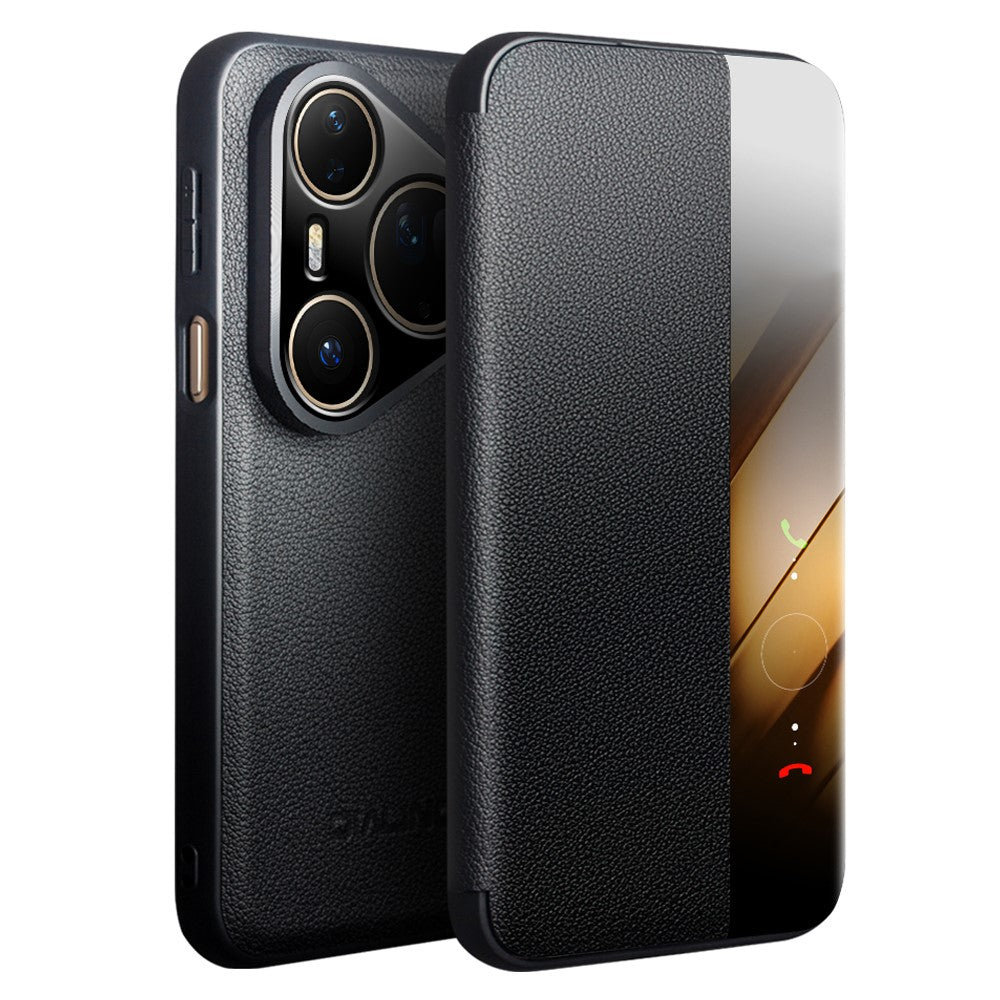 Qialino Genuine Cow Leather Window View Full Wallet Case - For Huawei Pura 80 Pro / 80 Pro+