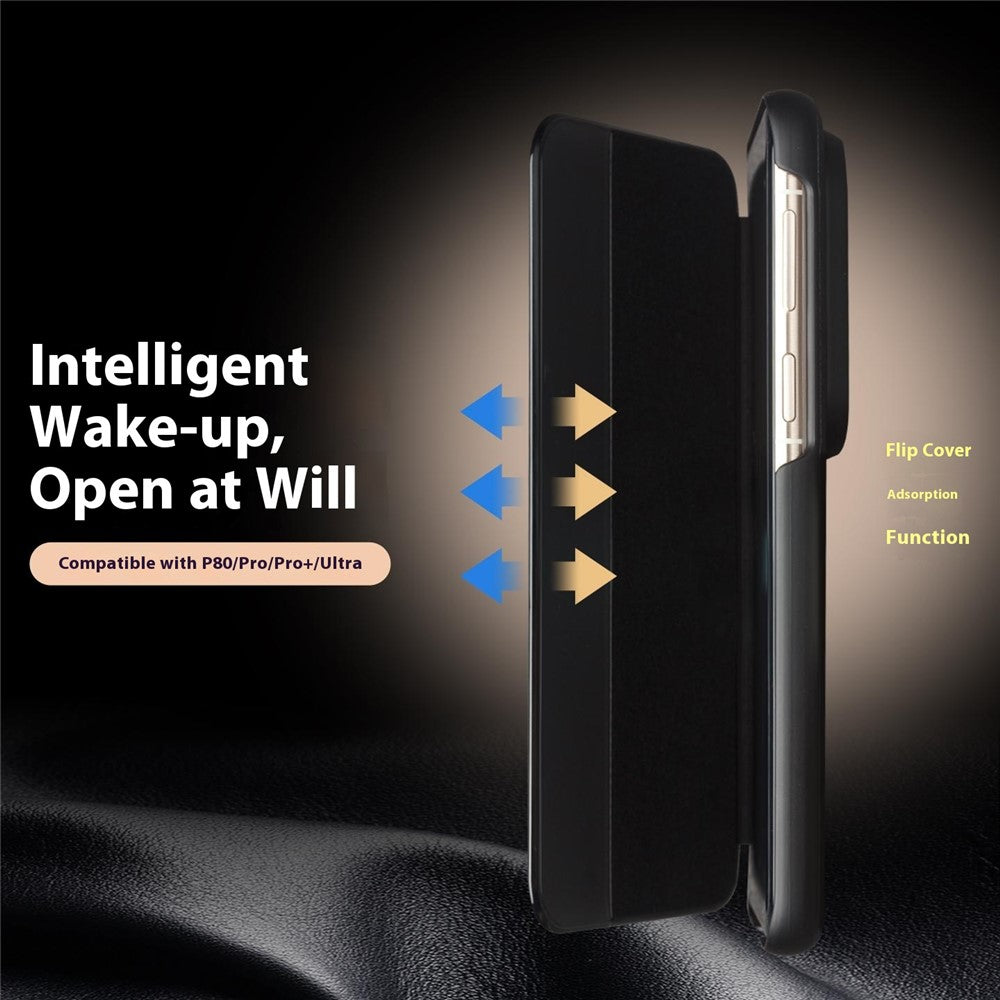 Qialino Genuine Cow Leather Window View Full Wallet Case - For Huawei Pura 80 Pro / 80 Pro+