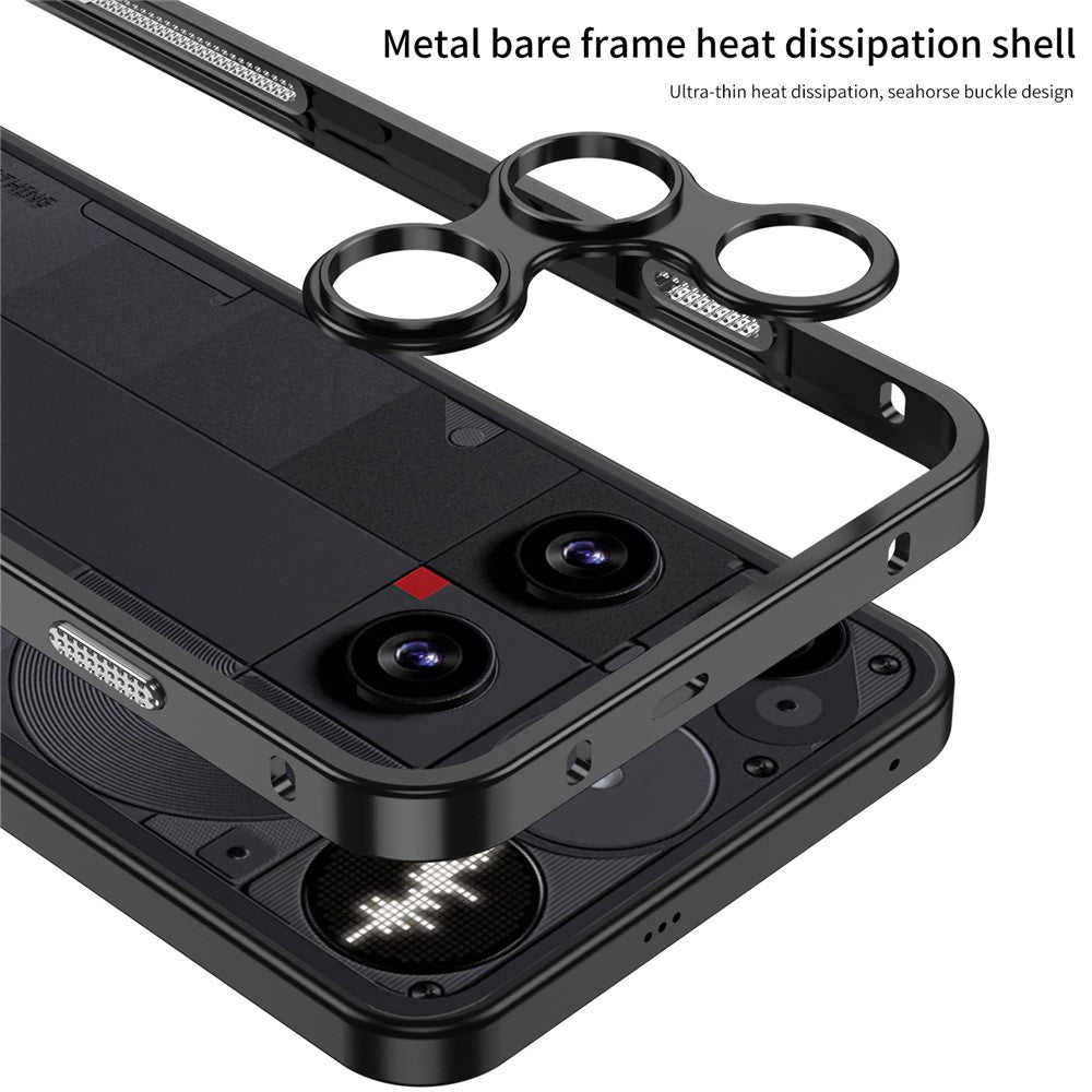 Bumper Case Metal Frame Heat Dissipation Cover with Lens Protector - For Nothing Phone (3)