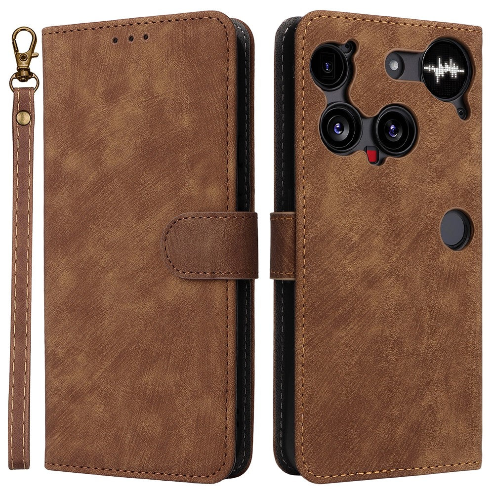 Wallet RFID Blocking PU Leather Phone Case Cover Stand with Strap - For Nothing Phone (3)