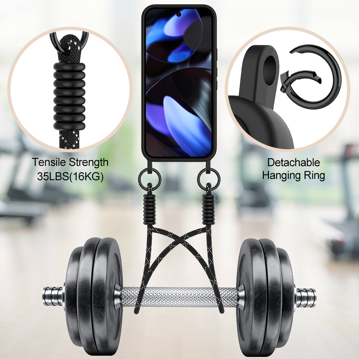 Liquid Silicone Case with Card Slot and Short Strap - For Google Pixel 9