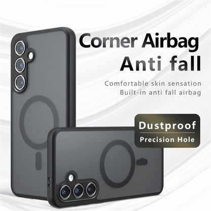 TPU + PC MagSafe Matte Black Phone Case - For Samsung Galaxy S25