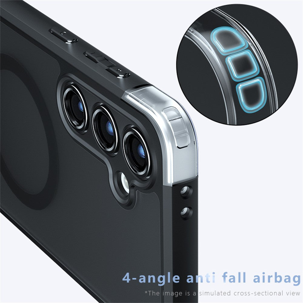 TPU + PC MagSafe Matte Black Phone Case - For Samsung Galaxy S25
