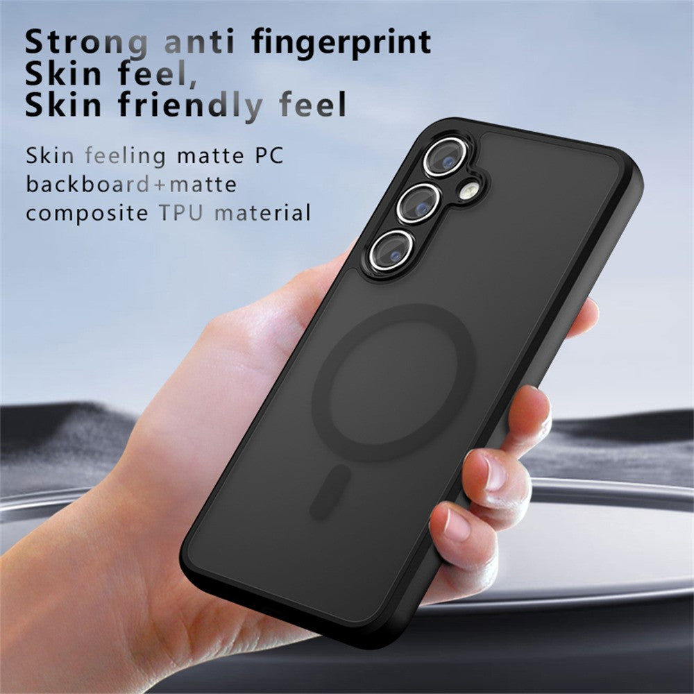 TPU + PC MagSafe Matte Black Phone Case - For Samsung Galaxy S25