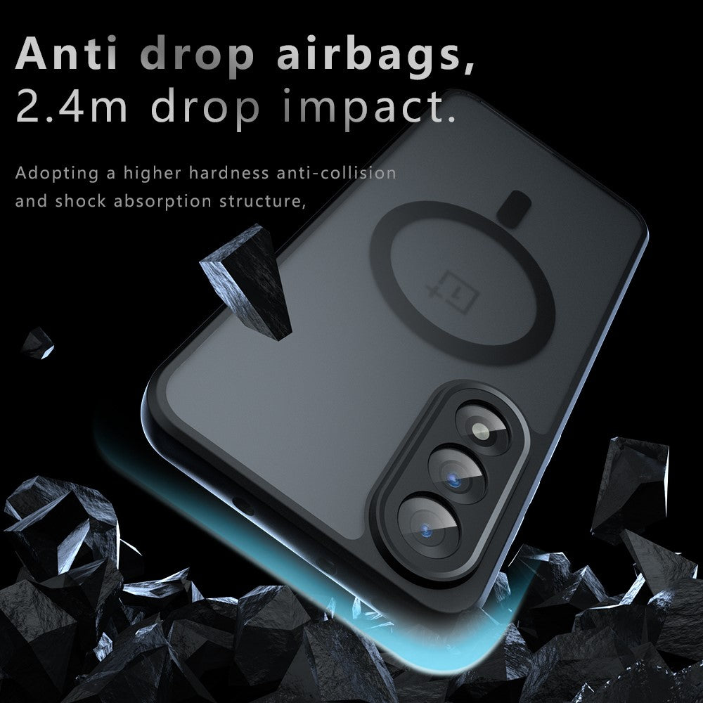 TPU + PC Matte Black Case Compatible with MagSafe - For OnePlus Nord 5 / Ace 5 Ultra