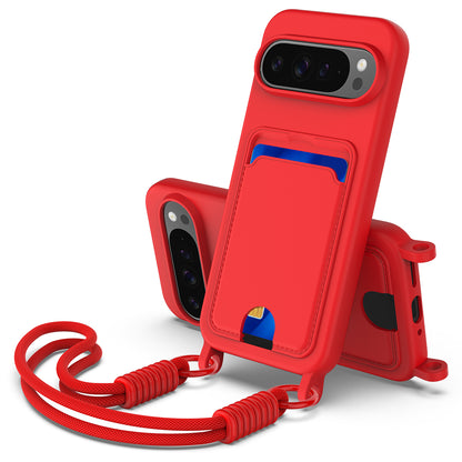Liquid Silicone Case with Card Slot and Short Strap - For Google Pixel 10 Pro XL