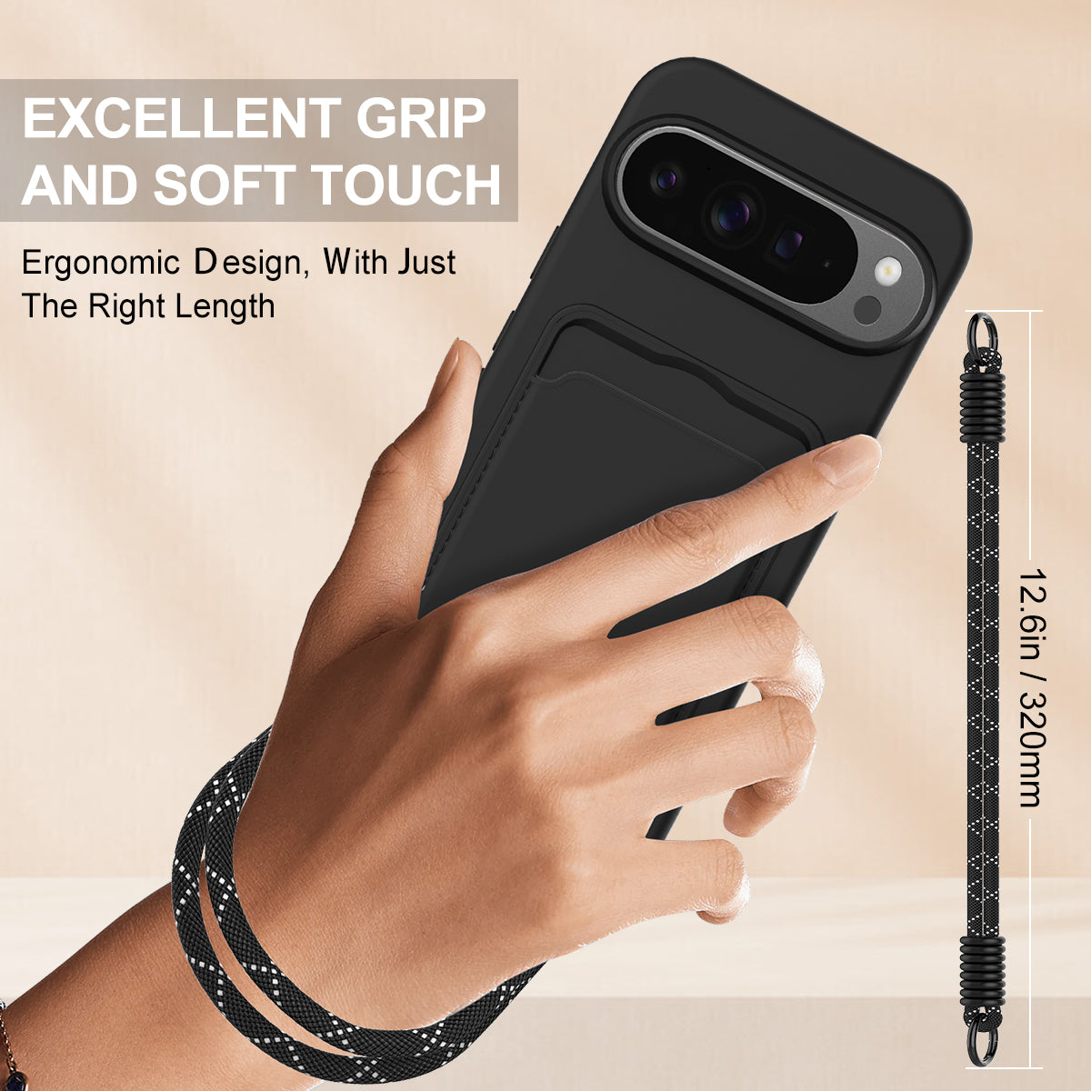 Liquid Silicone Case with Card Slot and Short Strap - For Google Pixel 10 Pro