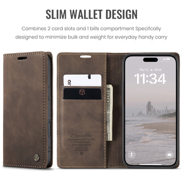 CaseMe 013 Series PU Leather Wallet Case - For iPhone 17