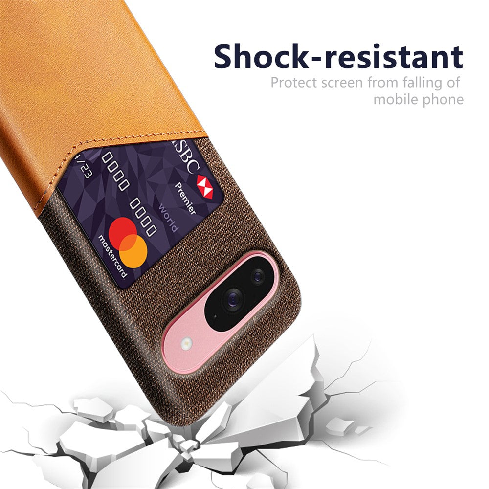 PU Leather Cloth Texture Hard PC Case with Card Slot - For Google Pixel 10 / 10 Pro