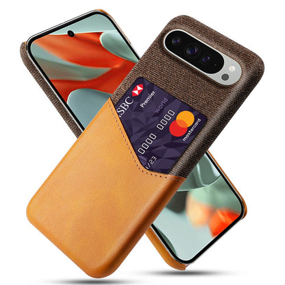 PU Leather Cloth Texture Hard PC Case with Card Slot - For Google Pixel 10 Pro XL