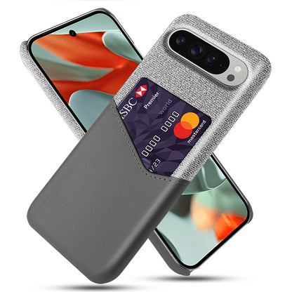PU Leather Cloth Texture Hard PC Case with Card Slot - For Google Pixel 10 Pro XL