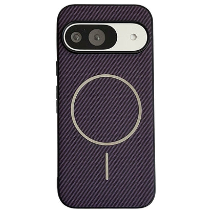 Carbon Fiber Texture PU Leather Case Compatible with MagSafe - For Google Pixel 10 Pro / 10