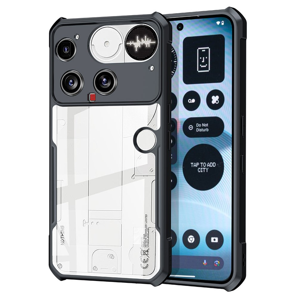 XUNDD TPU + Acrylic Clear Black Case - For Nothing Phone (3)