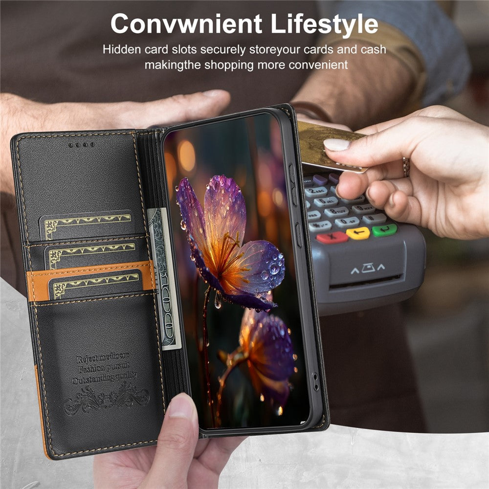 N.BEKUS P3 RFID Blocking PU Leather Wallet Case - For Google Pixel 10 Pro / 10 / 9 Pro / 9