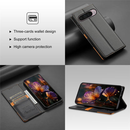 N.BEKUS P3 RFID Blocking PU Leather Wallet Case - For Google Pixel 10 Pro / 10 / 9 Pro / 9
