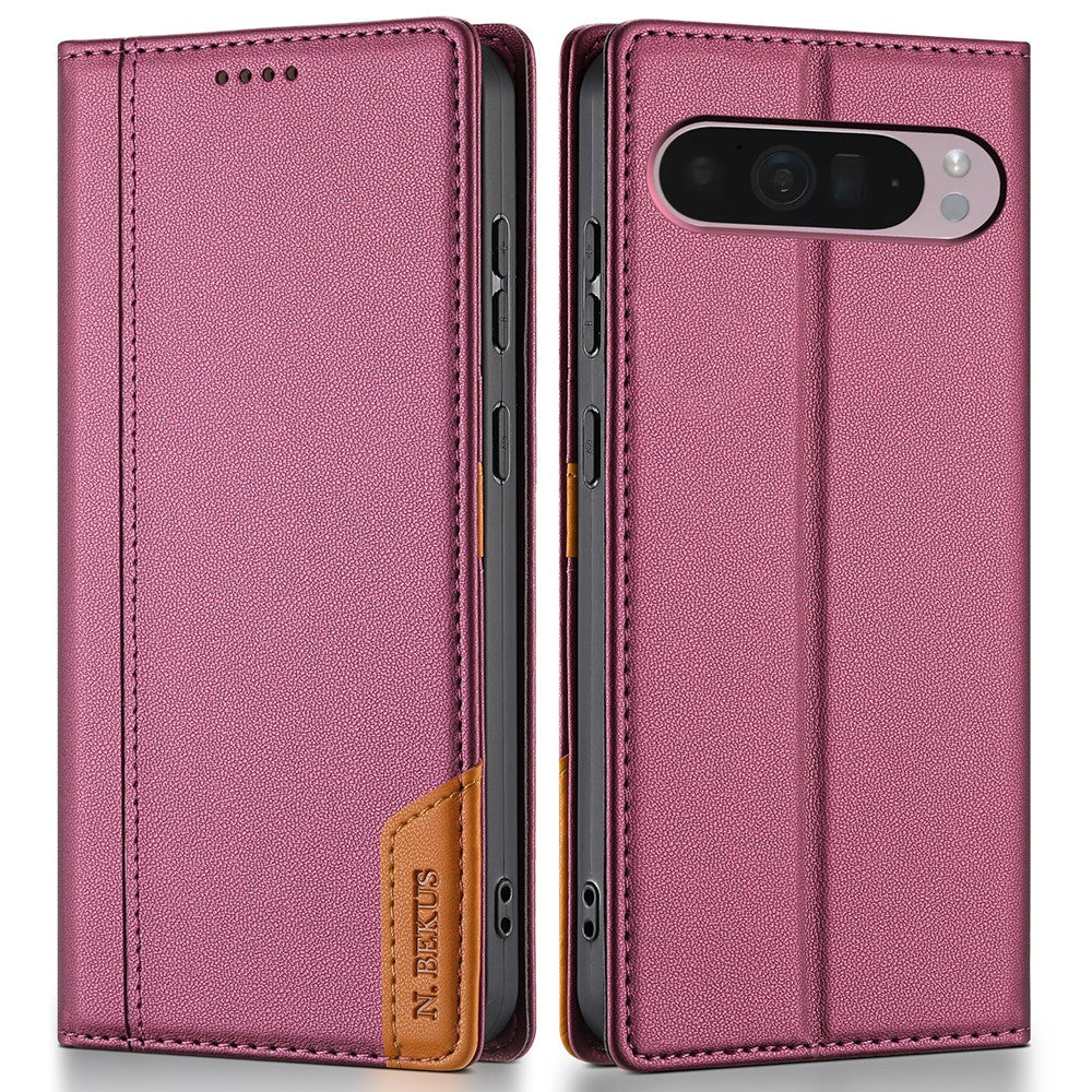 N.BEKUS P3 RFID Blocking PU Leather Wallet Case - For Google Pixel 10 Pro / 10 / 9 Pro / 9