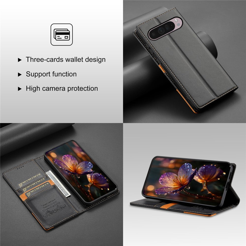 N.BEKUS P3 RFID Blocking PU Leather Wallet Case - For Google Pixel 10 Pro XL / 9 Pro XL