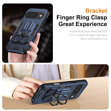 Ring Holder Kickstand PC + TPU Shockproof Case - For Google Pixel 10 Pro / 10