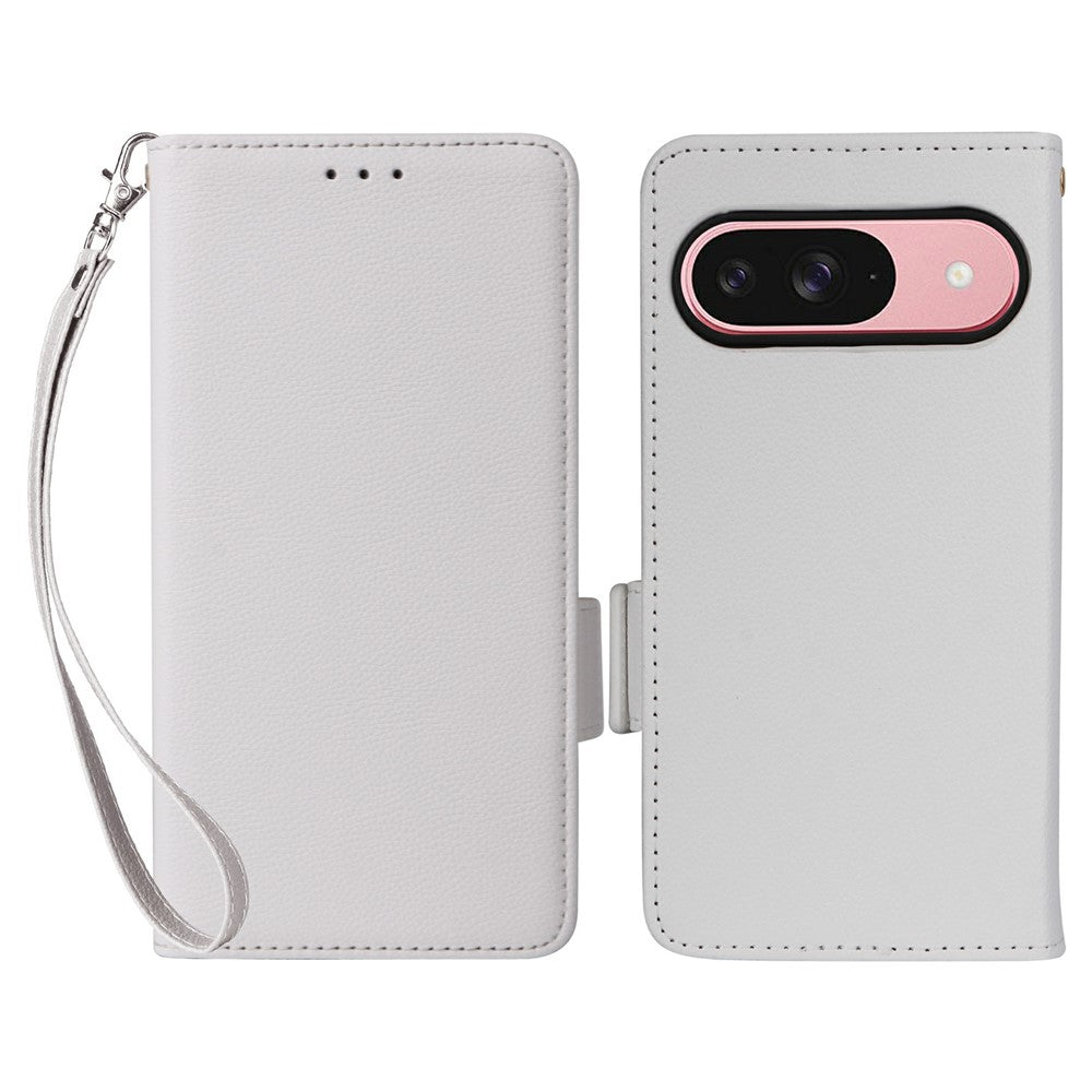 Litchi Texture PU Leather Wallet Case with Wrist Strap - For Google Pixel 10 / 10 Pro