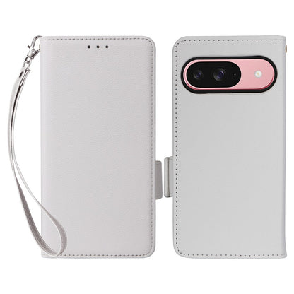 Litchi Texture PU Leather Wallet Case with Wrist Strap - For Google Pixel 10 / 10 Pro
